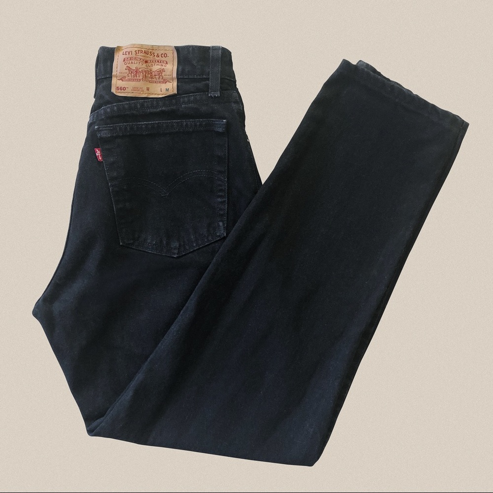 🌿Vintage USA Made, Black Levi’s 560 Straight Leg Jeans🌿